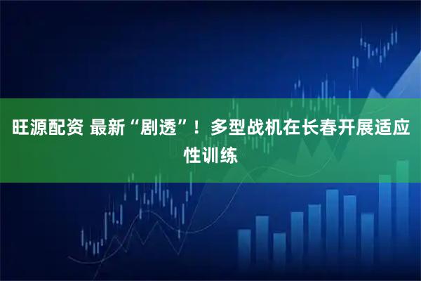 旺源配资 最新“剧透”！多型战机在长春开展适应性训练